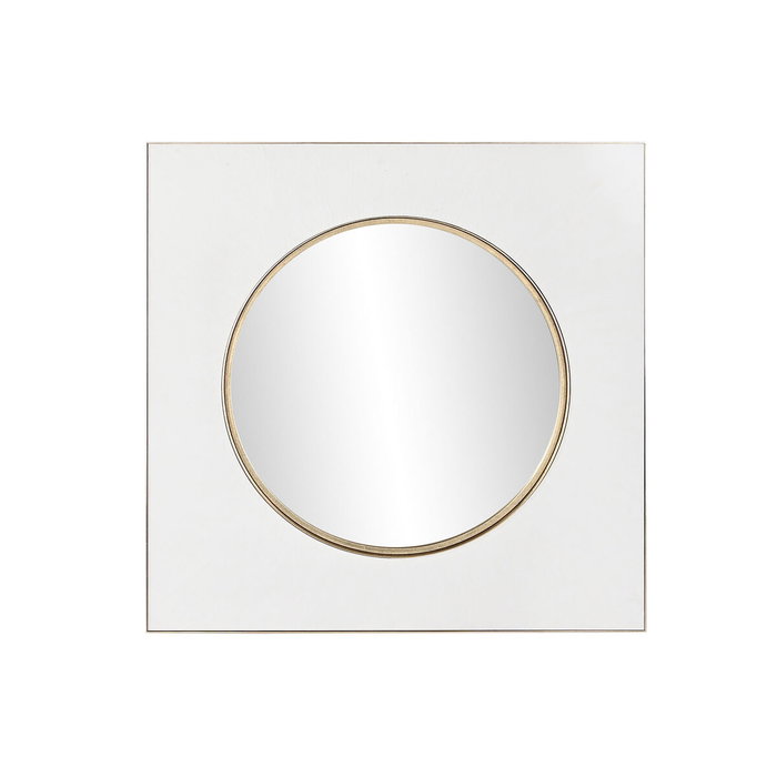 DKD Home Decor Espejo de Hierro Blanco 100x100 cm