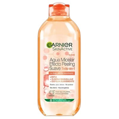 Garnier Skinactive Agua Micelar Efecto Peeling Suave Todo en Uno 400 ml