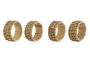 DKD Home Decor Set de 4 Servilleteros de Ratán Marrón Natural 6x6x2,5 cm