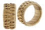 DKD Home Decor Set de 4 Servilleteros de Ratán Marrón Natural 6x6x2,5 cm