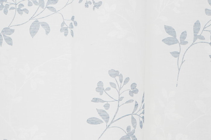 Cortina Shabby DKD Home Decor Azul Blanco 270 x 140 cm (2 Unidades) Poliester Visillo Hojas