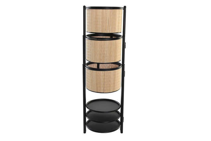 DKD Home Decor Macetero Colonial Natural Negro Bambú Metal 40 x 70.5 x 40 cm (2 Unidades)