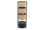 DKD Home Decor Macetero Colonial Natural Negro Bambú Metal 40 x 70.5 x 40 cm (2 Unidades)