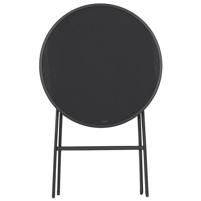 Home Deco Factory Mesa Plegable Gris Elba, Vidrio Templado y Acero, Diámetro 60 cm, Altura 71 cm