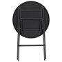 Home Deco Factory Mesa Plegable Gris Elba, Vidrio Templado y Acero, Diámetro 60 cm, Altura 71 cm