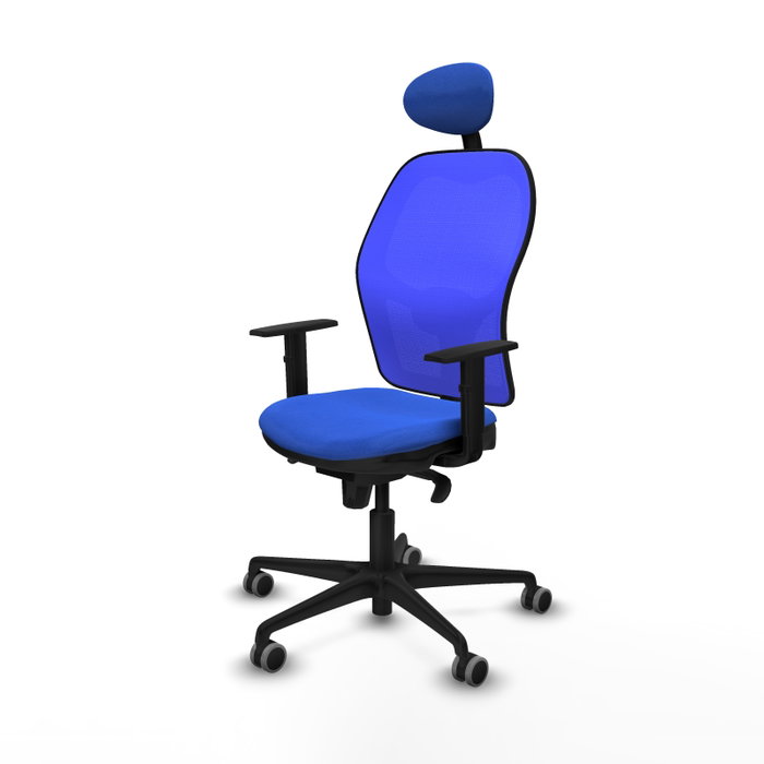 PIQUERAS Y CRESPO Silla de oficina Jorquera Azul con mecanismo Sincro y brazos 1D PIQUERAS Y CRESPO Silla de oficina Jorquera Azul con mecanismo Sincro y brazos 1D