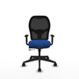 PIQUERAS Y CRESPO Alocén Silla de oficina con mecanismo traslack, malla negra y asiento azul