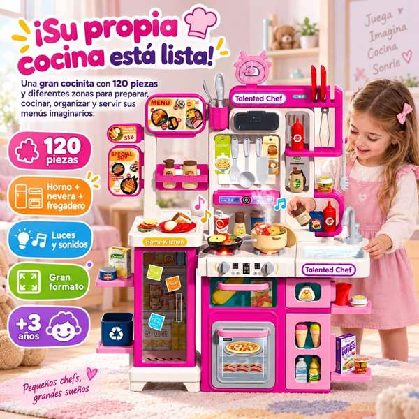 Jugatoys - jugahome Cocina Pequeños Chefs 89x72x22cm Jugatoys - jugahome Cocina Pequeños Chefs 89x72x22cm