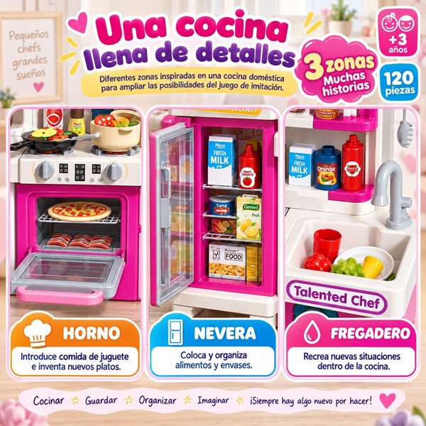 Jugatoys - jugahome Cocina Pequeños Chefs 89x72x22cm Jugatoys - jugahome Cocina Pequeños Chefs 89x72x22cm