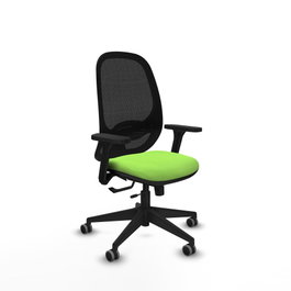 PIQUERAS Y CRESPO Silla de oficina Cilanco con mecanismo Sincro/Traslack, Pistacho y Negro