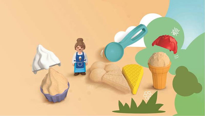 Playmobil Playmobil Junior Sand Heladería Juego de Helados Juguete para Niños 1-4 Años