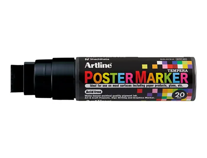 Artline Rotulador EPP-20 para Cartelería Punta Rectangular 20 mm Negro