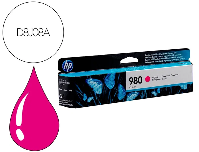 HP 980 Magenta Cartucho de Tinta Original (D8J08A)