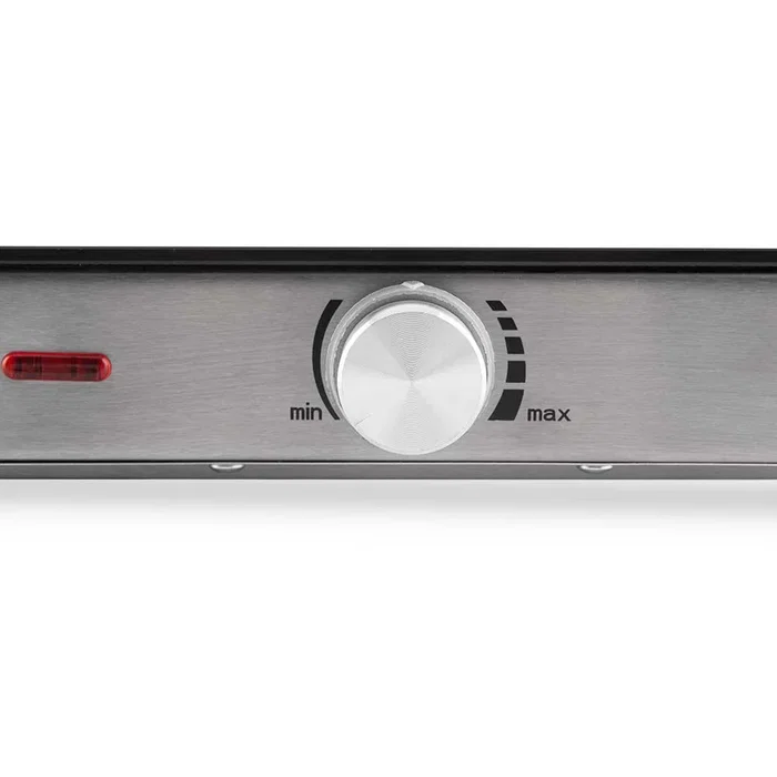 Orbegozo PCE6000 Placa Vitrocerámica Portátil 2 Zonas (205mm 1800W + 170mm 1000W) Negro y Acero Inoxidable, 2800W Total, Superficie de Vidrio Templado