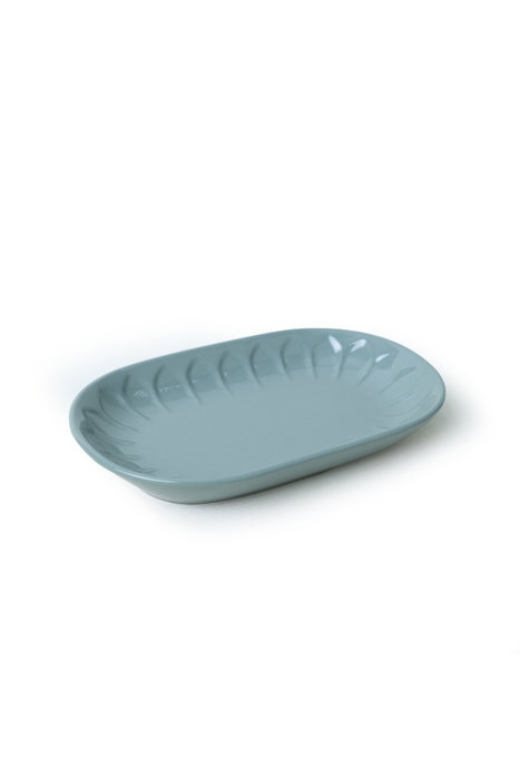 Hermia X00017602 Juego de Platos de Gres Cerámico, Color Azul, 2 Piezas (25 x 15 cm)