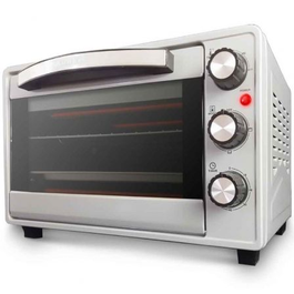 Grunkel HR-23SILVER Horno Eléctrico de Sobremesa 23L 1600W 3 Funciones 230°C Temporizador 60min Plata con Bandeja y Rejilla