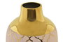 DKD Home Decor Jarrón de Porcelana Cromado Rosa y Dorado Zeman