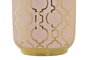DKD Home Decor Jarrón de Porcelana Cromado Rosa y Dorado Zeman