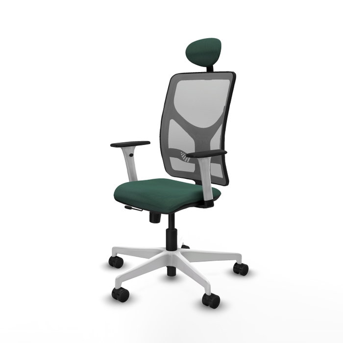 PIQUERAS Y CRESPO Silla de oficina Motilla con mecanismo Sincro/Traslack, Verde botella y Gris