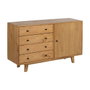 Ixia Aparador de Salón en Madera de Mindi Natural 130 x 40 x 80 cm