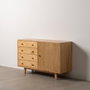 Ixia Aparador de Salón en Madera de Mindi Natural 130 x 40 x 80 cm