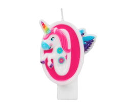 Vela Nº0 Unicornio Multicolor Decoración