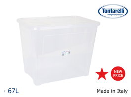Tontarelli Caja de Almacenaje 67L con Tapa (Pack de 4)