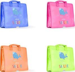 PRYSE Pack de 4 maletines A4 con cremallera personalizables Little Sailo