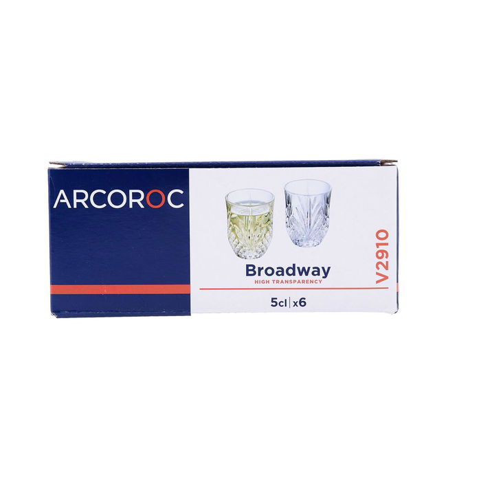 Caja 6 Vasos Bajos Vidrio Broadway Arcoroc 5 cL