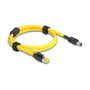 DeLOCK Cable de red Cat6 Mini I/O 8 Pin D-Form a RJ45 de 1 m, amarillo