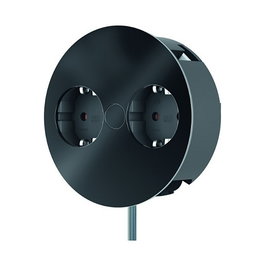 Bachmann Twist 2x Schutzkontakt con Aderendhülsen y Montagestecker, Negro, 2 m