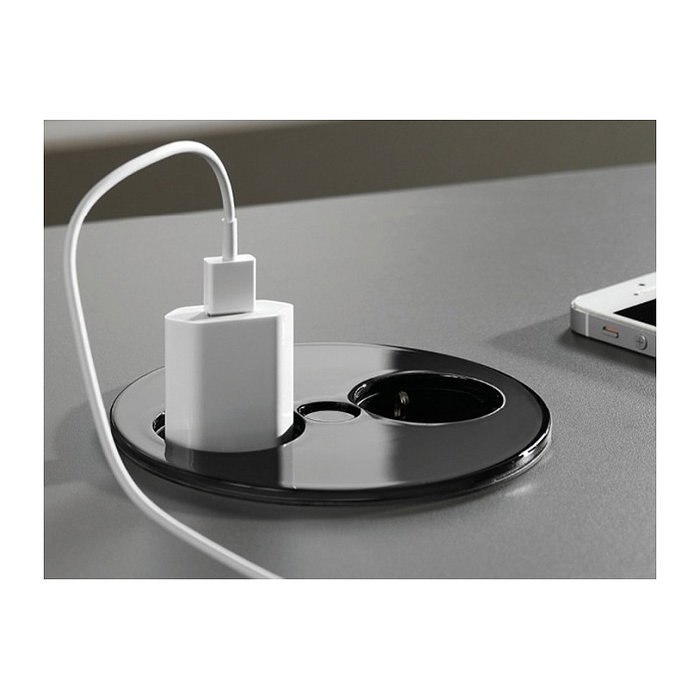 Bachmann Twist Alargador Eléctrico, 2 Salidas Schuko (Tipo F), Cable 2 m, Negro, para Interiores