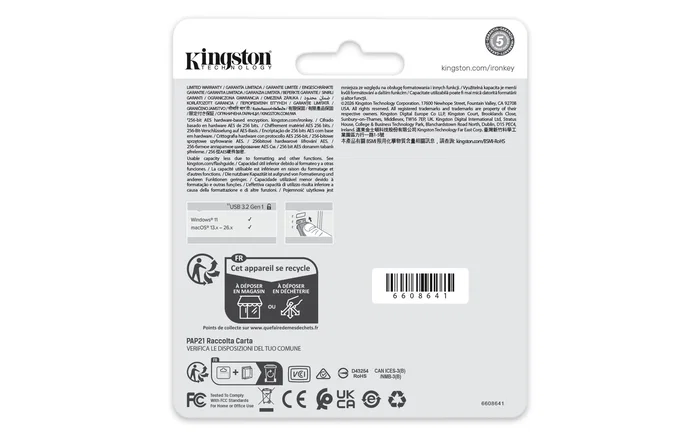 Kingston IronKey Locker Plus 50 G2 256GB USB 3.2 Gen 1 Negro Kingston IronKey Locker Plus 50 G2 256GB USB 3.2 Gen 1 Negro