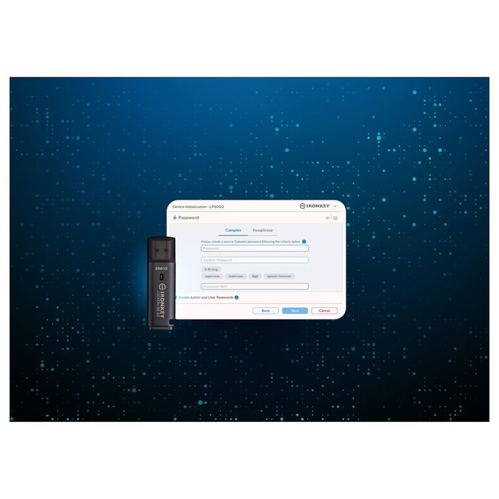 Kingston IronKey Locker Plus 50 G2 256GB - Memoria USB 3.2 Gen 1, Cifrado AES-256 FIPS 197, Negro, Velocidad Lectura 145 MB/s Kingston IronKey Locker Plus 50 G2 256GB - Memoria USB 3.2 Gen 1, Cifrado AES-256 FIPS 197, Negro, Velocidad Lectura 145 MB/s