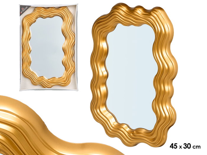 GIFTDECOR Espejo de plástico forma oro 45cm GIFTDECOR Espejo de plástico forma oro 45cm