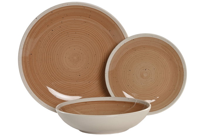 DKD Home Decor Set de Vajilla de Gres Naranja 18 Piezas DKD Home Decor Set de Vajilla de Gres Naranja 18 Piezas