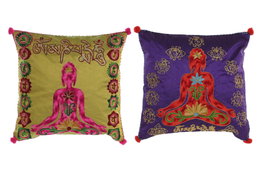 DKD Home Decor Cojín de Poliéster Yoga Multicolor 40x40x10 cm