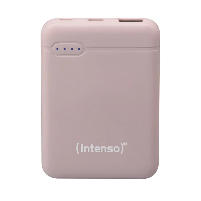 Intenso XS5000 Power Bank - Batería Externa 5000 mAh Polímero de Litio, Color Rosa, con USB Tipo-C y Micro-USB, Carga hasta 2 Dispositivos Simultáneamente