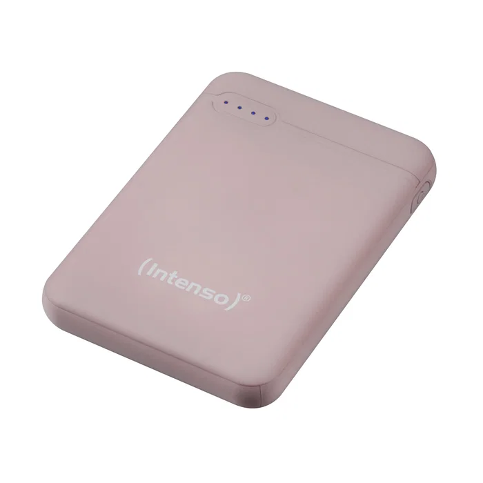 Intenso XS5000 Power Bank - Batería Externa 5000 mAh Polímero de Litio, Color Rosa, con USB Tipo-C y Micro-USB, Carga hasta 2 Dispositivos Simultáneamente