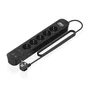 Aisens Regleta de Enchufes con 5 Tomas y Cargador USB 20W Negro