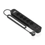 Aisens Regleta de Enchufes con 5 Tomas y Cargador USB 20W Negro