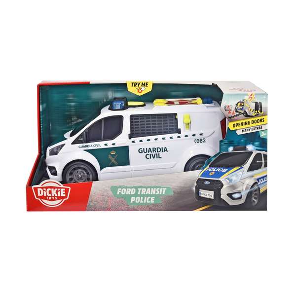 Smoby Coche Furgón de la Guardia Civil con Luces y Sonidos, 38 cm, Vehículo de Juguete para Niños a Partir de 3 Años