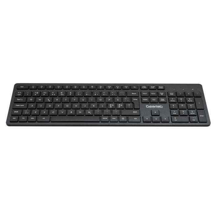 eSTUFF Teclado Inalámbrico de Tamaño Completo con Distribución Nórdica G220 - Teclas Silenciosas y de Perfil Bajo para Mayor Productividad y Conexión 2.4 GHz