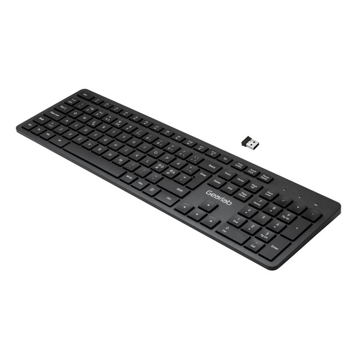 eSTUFF Teclado Inalámbrico de Tamaño Completo con Distribución Nórdica G220 - Teclas Silenciosas y de Perfil Bajo para Mayor Productividad y Conexión 2.4 GHz
