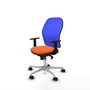 PIQUERAS Y CRESPO Silla de oficina Jorquera con mecanismo sincro, tela naranja y malla azul