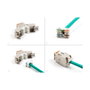DeLOCK Set de 10 Módulos Keystone RJ45 Cat.6A sin herramientas, naranja