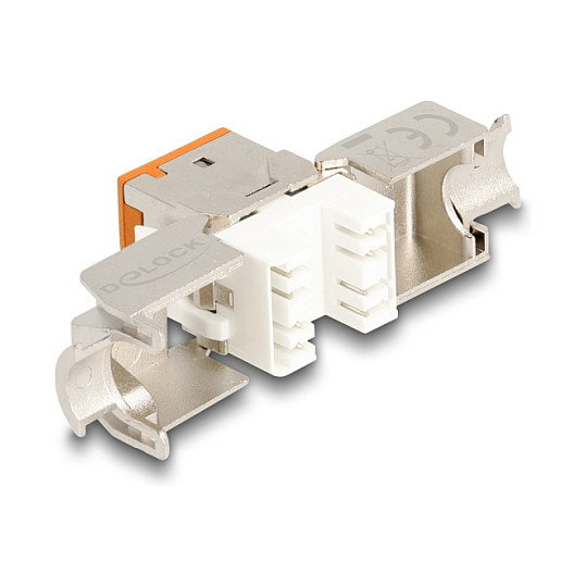 DeLOCK Set de 10 Módulos Keystone RJ45 Cat.6A sin herramientas, naranja