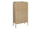 DKD Home Decor Zapatero Tropical Natural 2 Puertas Ratán y Abeto 70 x 29 x 116 cm