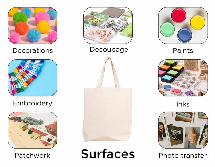 Innspiro Pack de 10 Bolsos de Algodón 39x35x10 cm