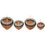 DKD Home Decor Set de 4 Decoraciones de Pared de Bambú Abanico 66x0,3x72 cm